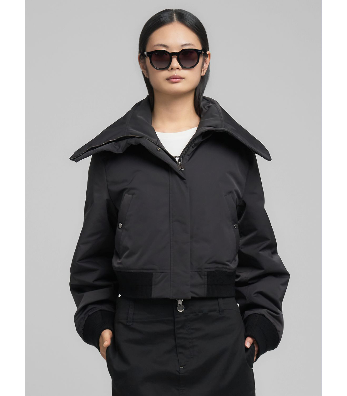 マキシラペル クロップジャケット 詳細画像 ブラック 2